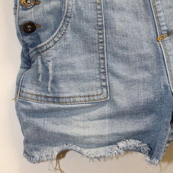 Girls Jessica Simpson Denim Shorts Overalls with Crochet Size 10 - Picture 9 of 10